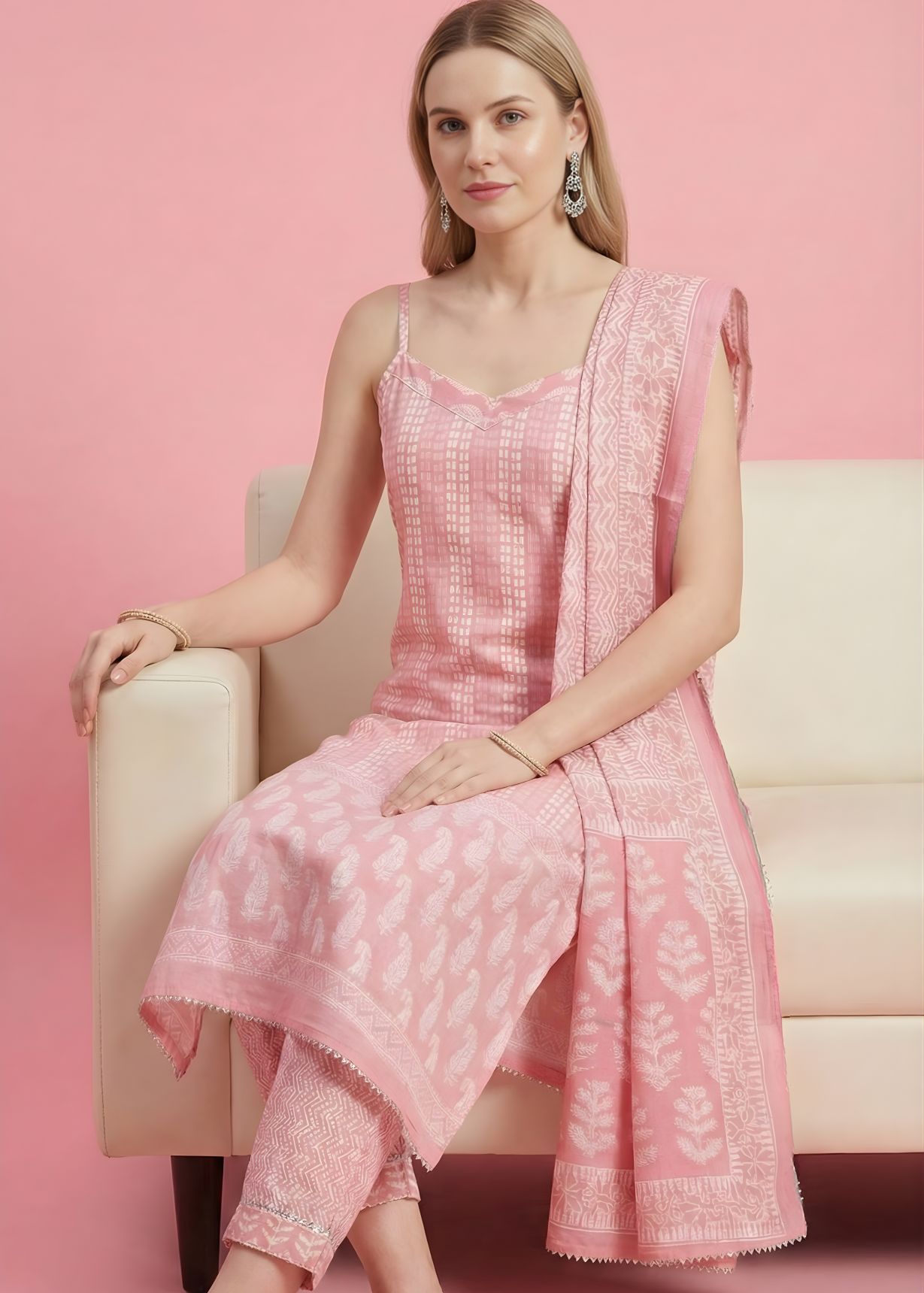 Neelufer Creation cotton dupatta set manufacturer India