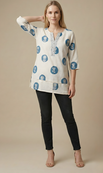 Women Jaipuri cotton top Neelufer Creation