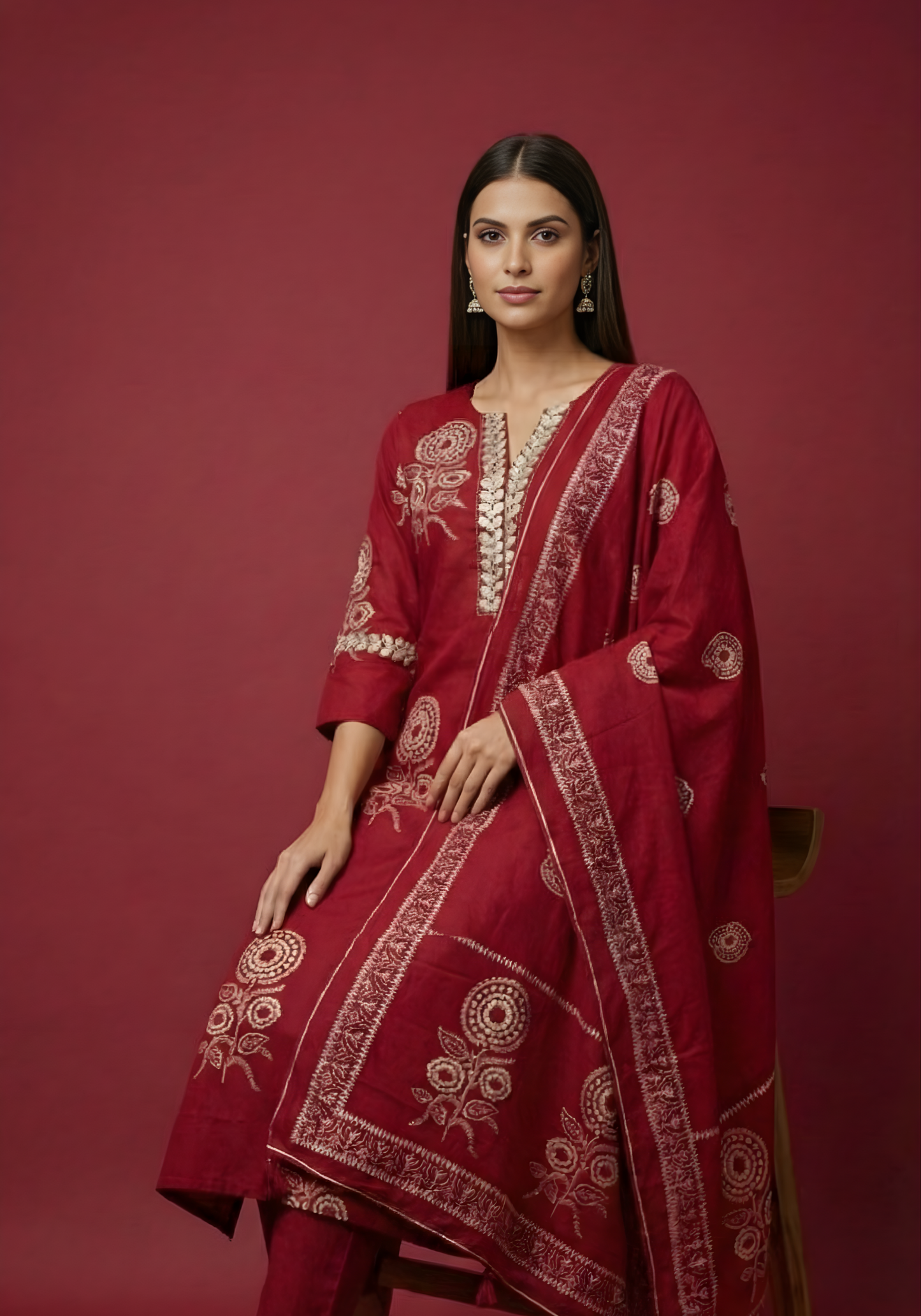 Women wear cotton dupatta set manufacturer