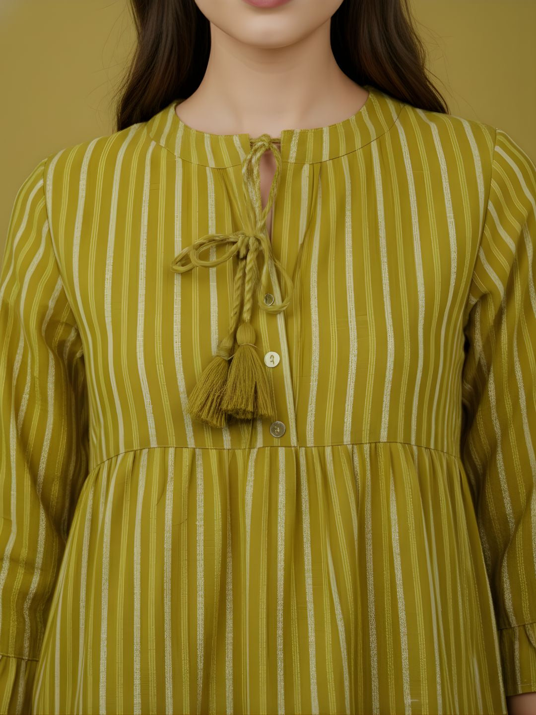 Pure Cotton Striped Tiered Middy Dress – Women Wholesale Collection