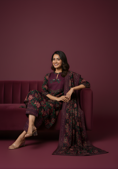 Cotton kurta pant dupatta set wholesale women wear