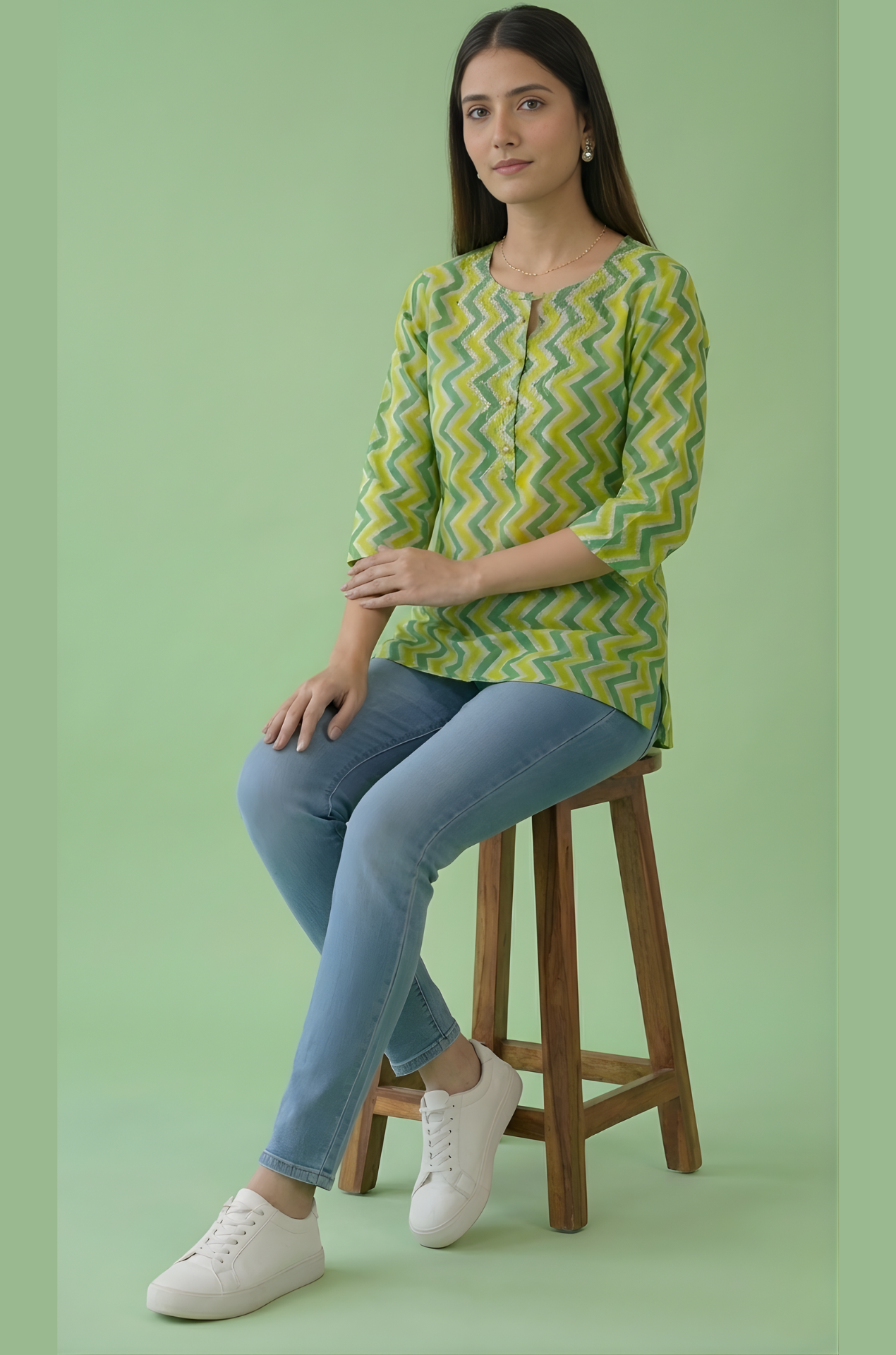 Zigzag Jaipuri cotton top for retailers