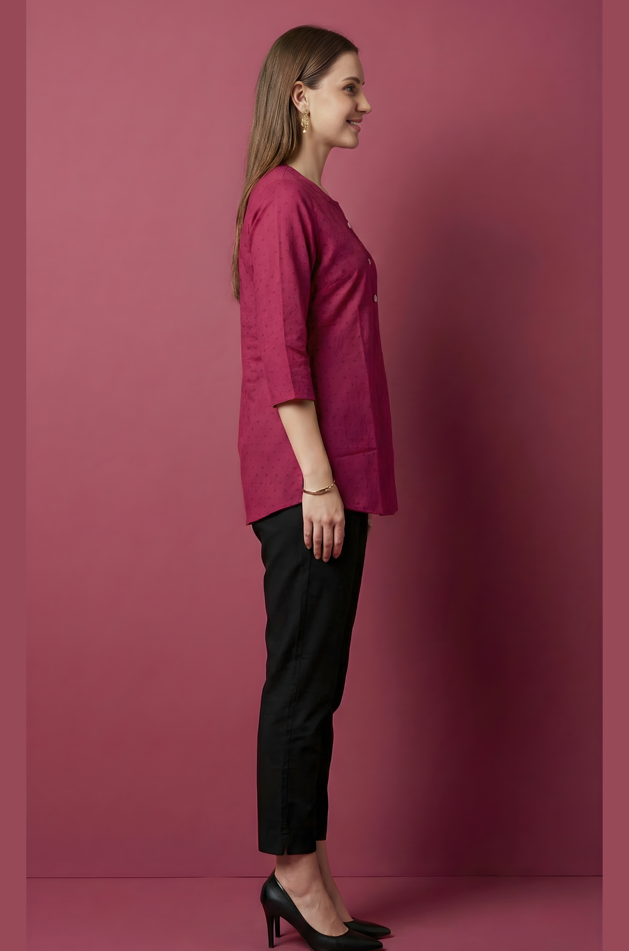 Saanvi Maroon Jaipuri Cotton Top – Women Wear Wholesale