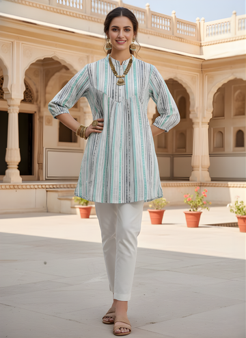 Neelufer Creation striped cotton top