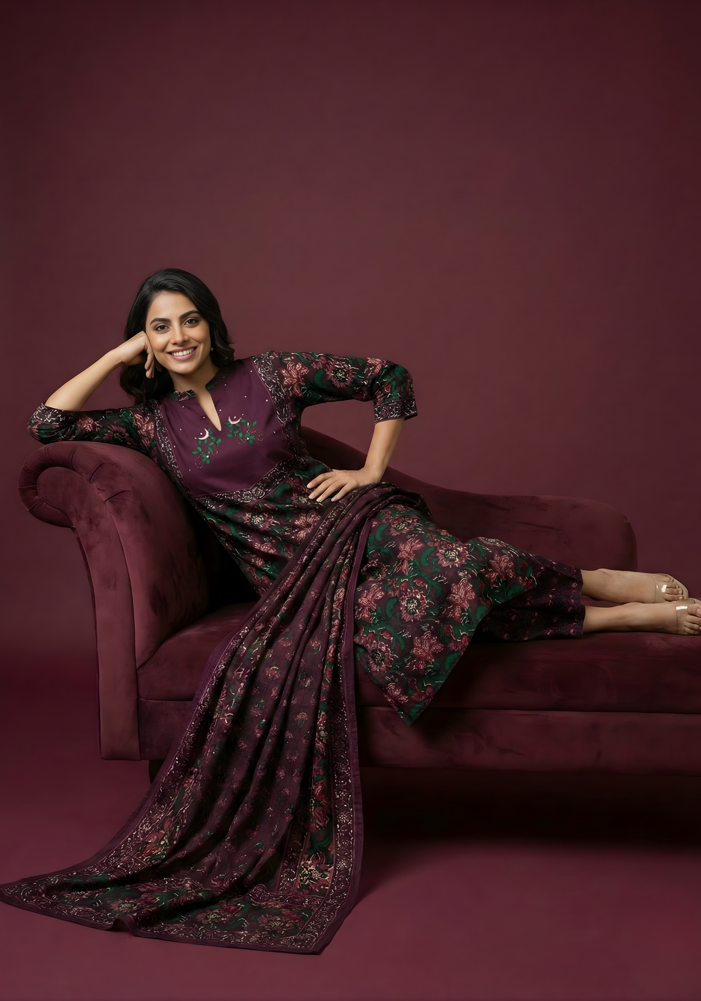 Floral cotton dupatta set manufacturer India