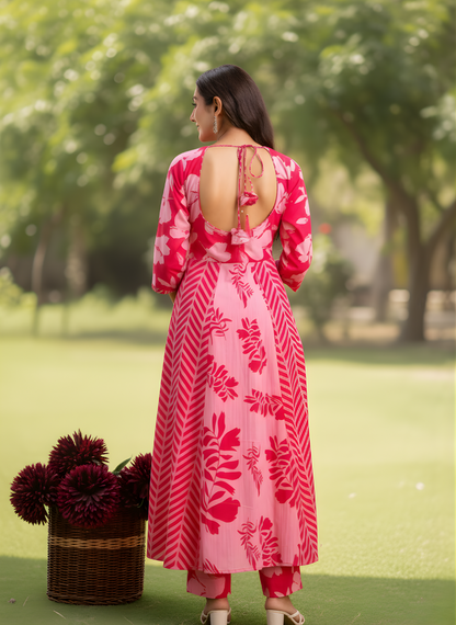 Floral print pure cotton dupatta set bulk supply