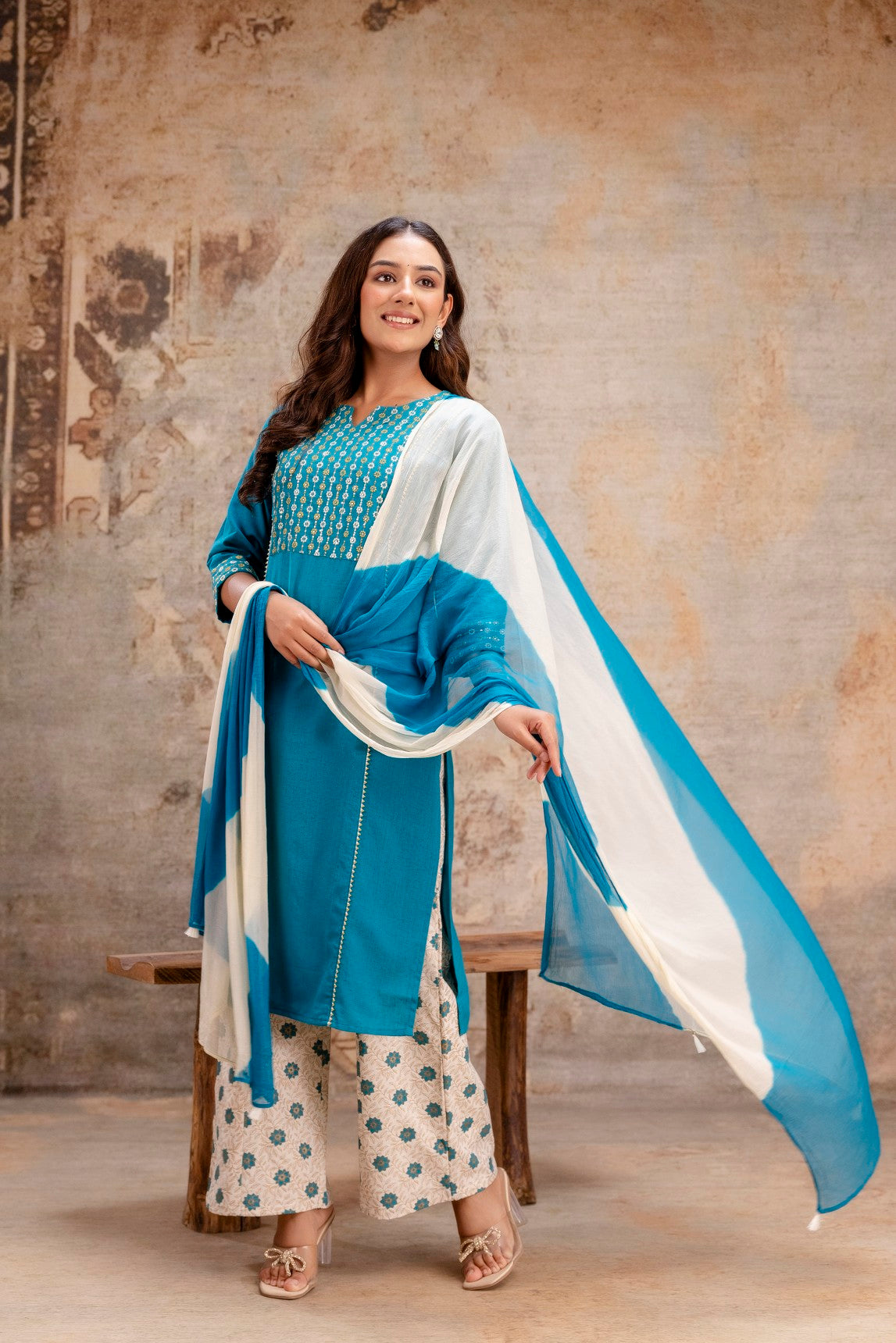 Jaipuri printed cotton dupatta set women ethnic wear