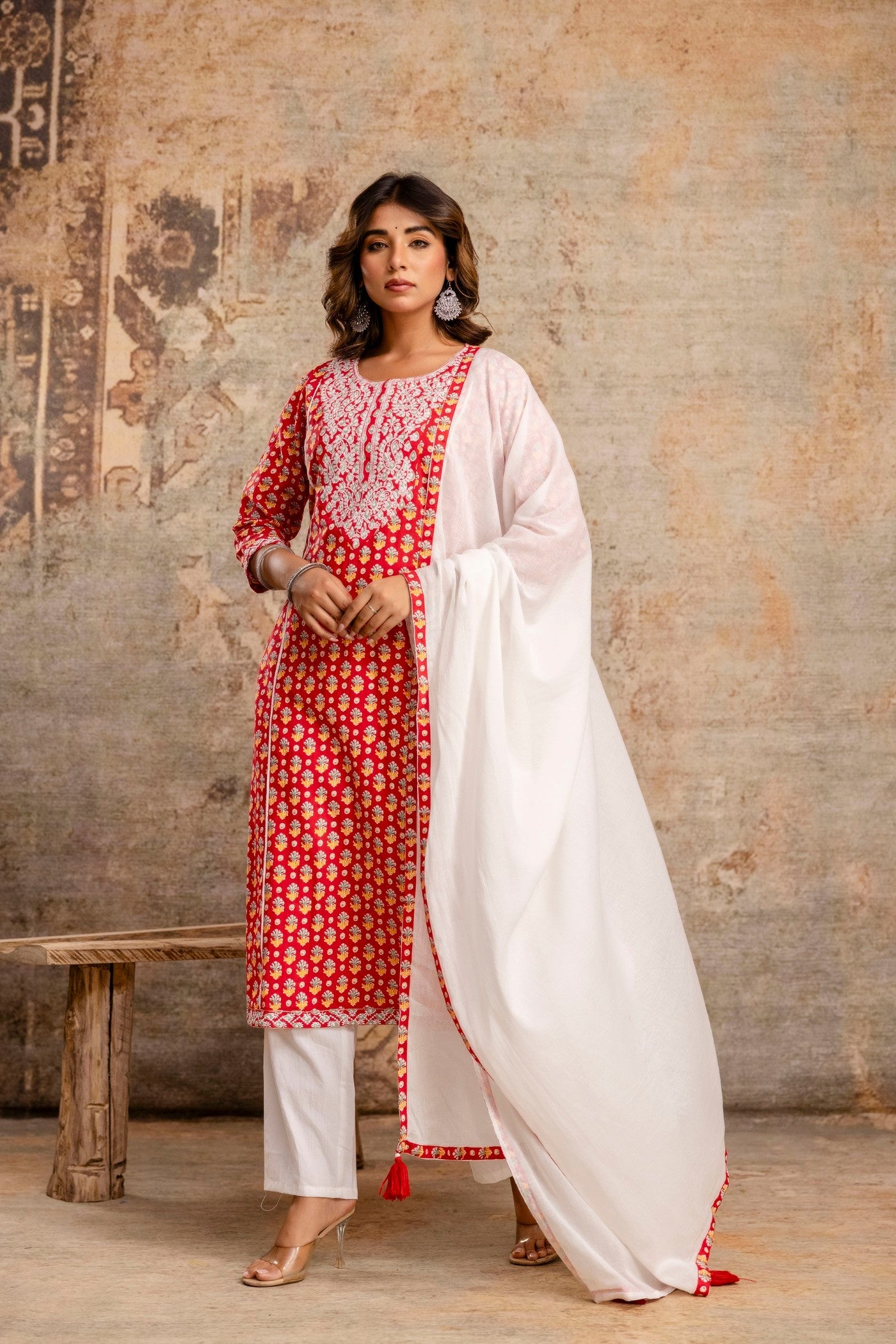 Boutique cotton dupatta set Neelufer Creation