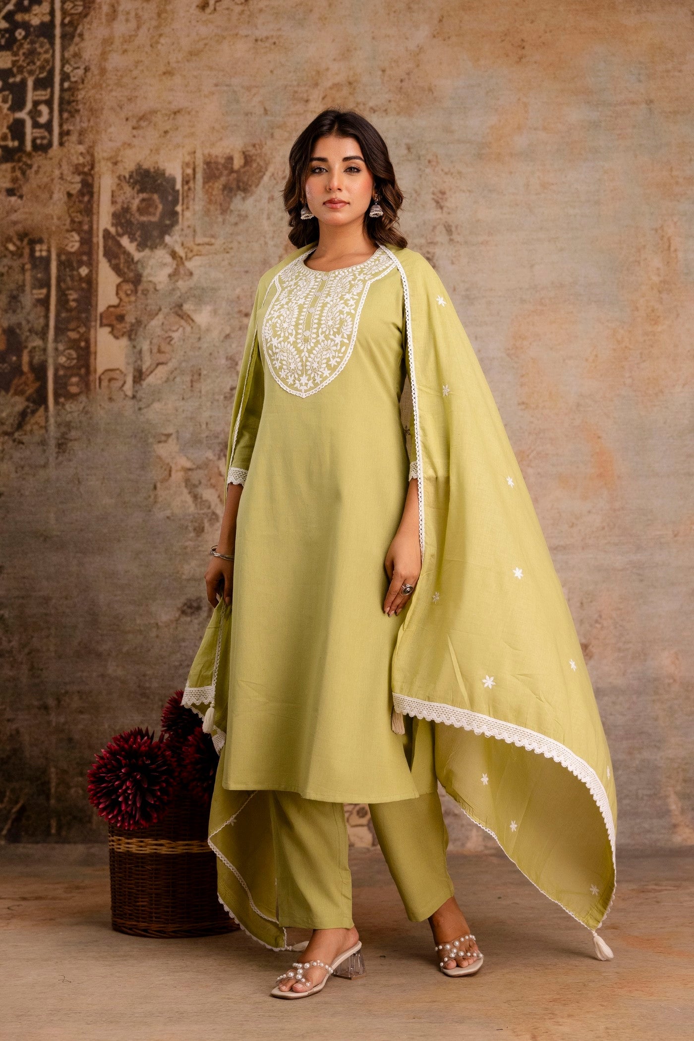Cotton kurta set with dupatta wholesale women wear