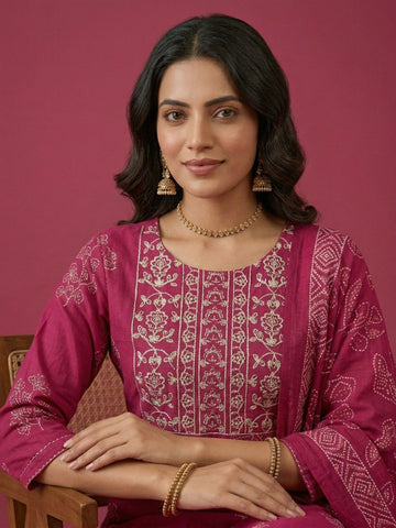 Rani Pure Cotton Dupatta Set Wholesale
