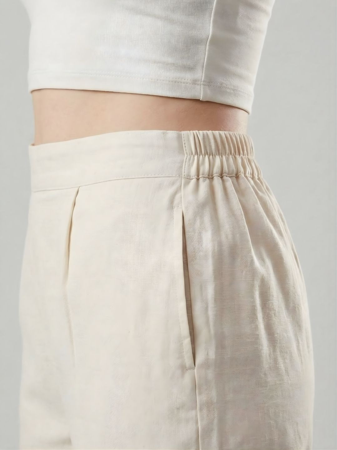 Beige Pure Cotton Pants With Lace Hem Wholesale Manufacturer India