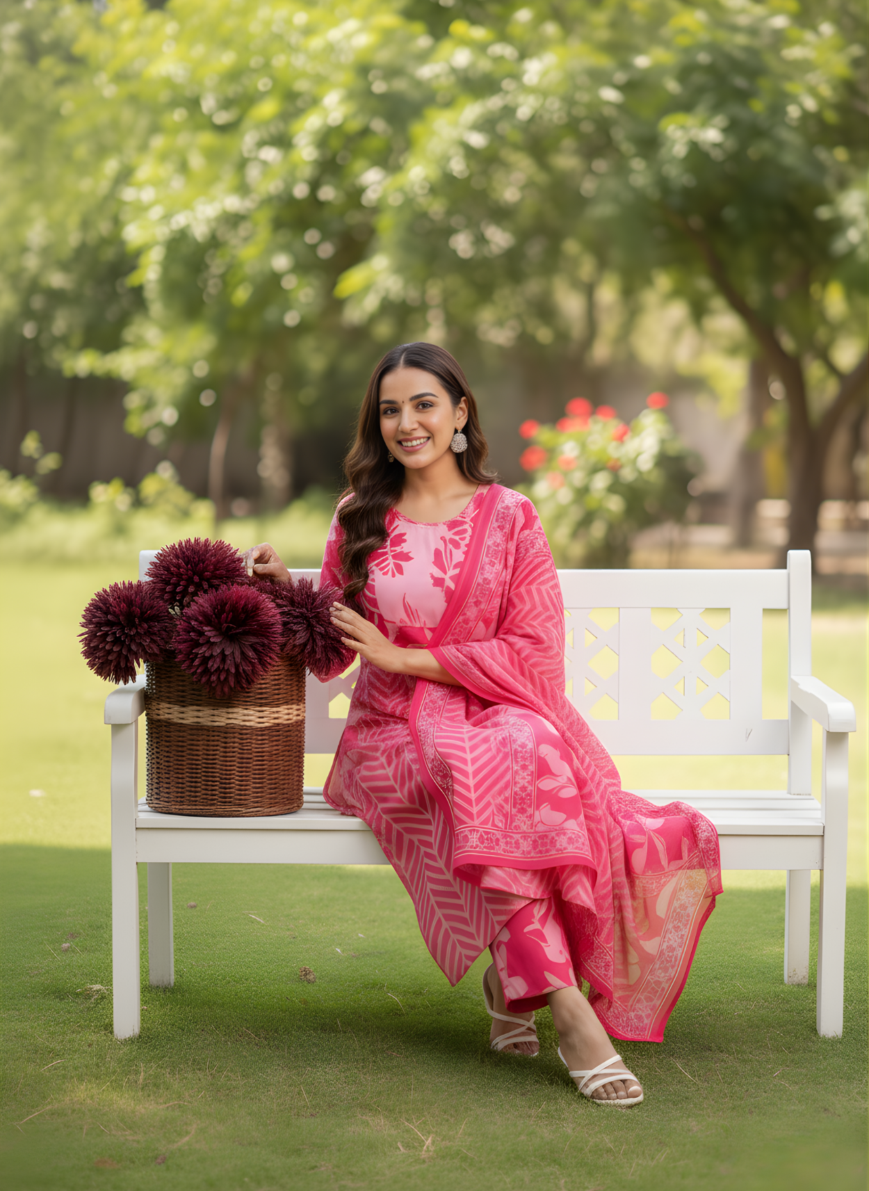 Summer wear pure cotton dupatta set manufacturer