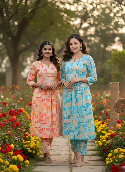 Pure Cotton Printed Kurti Set – Wholesale Women Ethnic Wear for Bulk Buyers