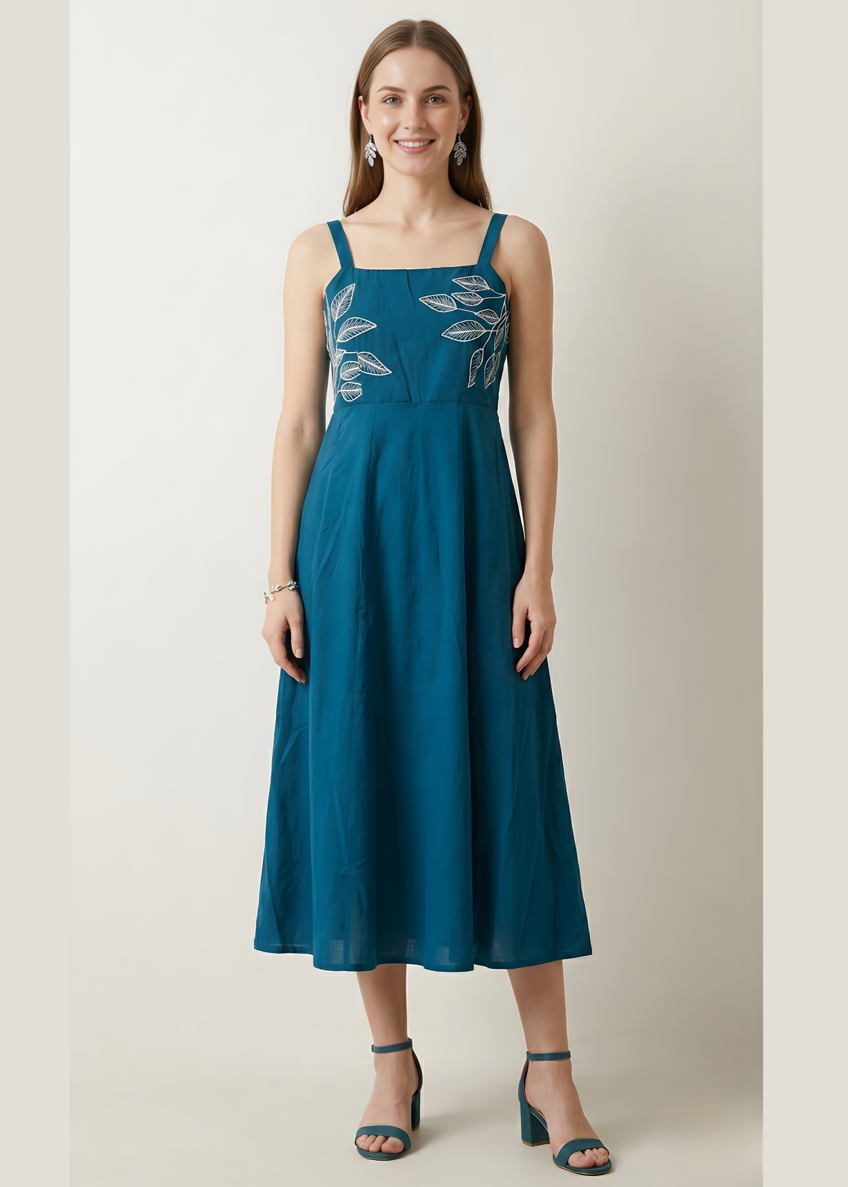 Neelufer Creation pure cotton teal dress