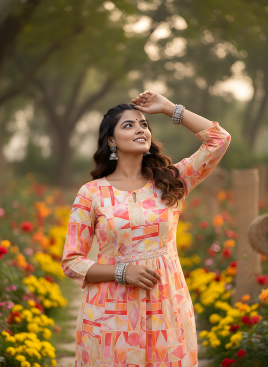 Pure Cotton Printed Kurti Set – Wholesale Women Ethnic Wear for Bulk Buyers