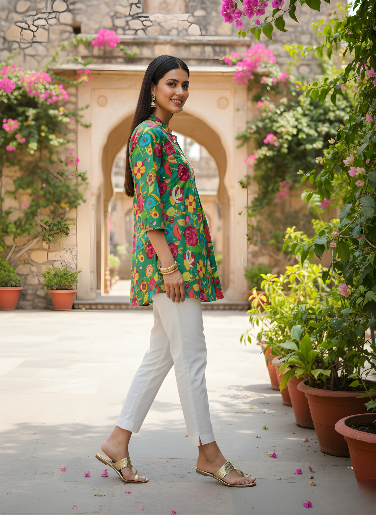 Women floral cotton top manufacturer India