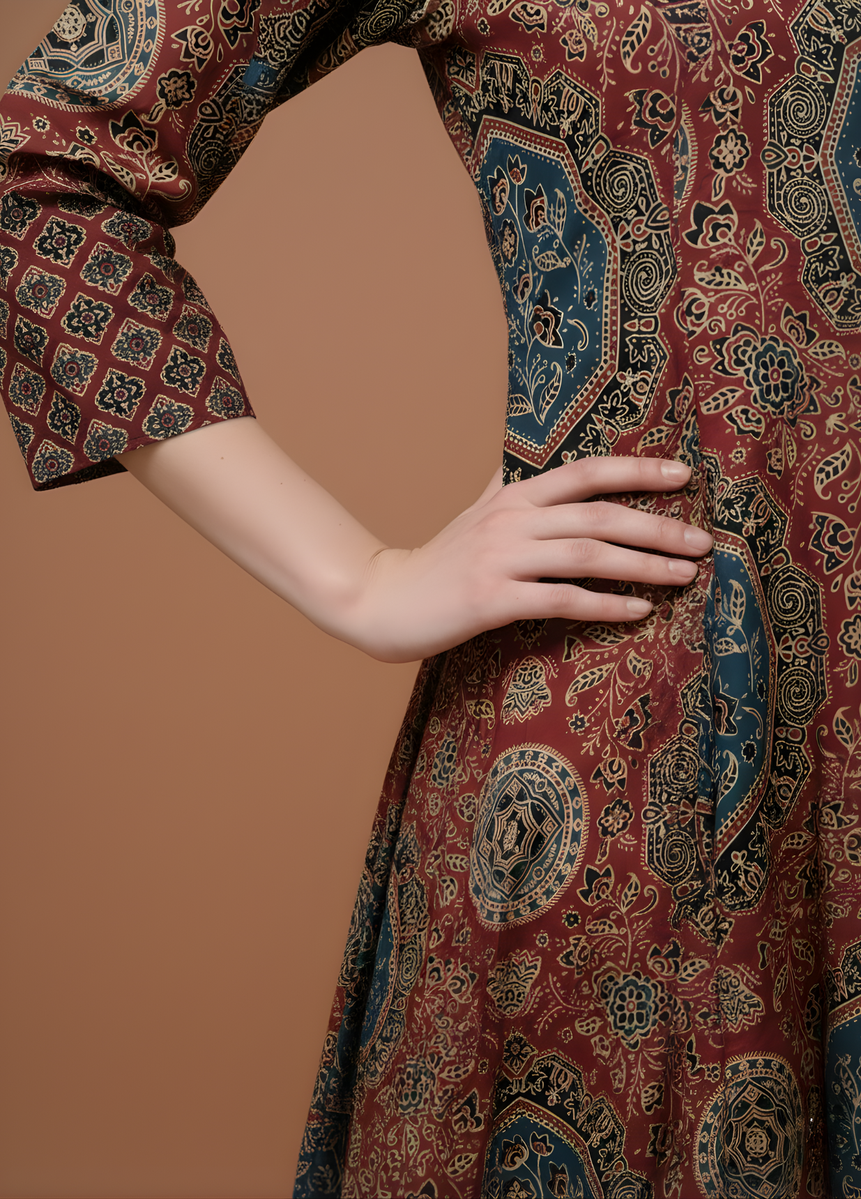 Women ethnic Ajrakh kurta set wholesale