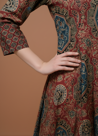 Women ethnic Ajrakh kurta set wholesale