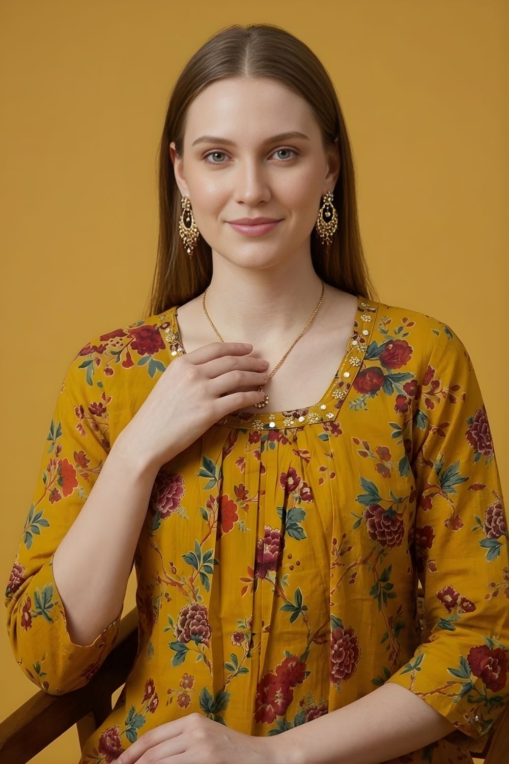 Mustard Cotton Dupatta Set Wholesale Manufacturer India