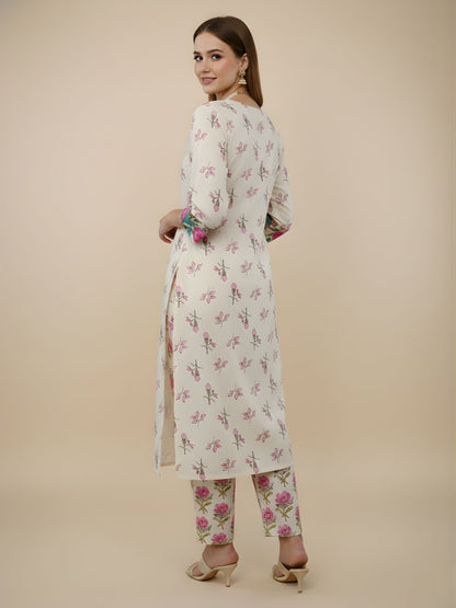 Pure Cotton Floral Printed Kurti Set for Women – Wholesale & Manufacturing Supply