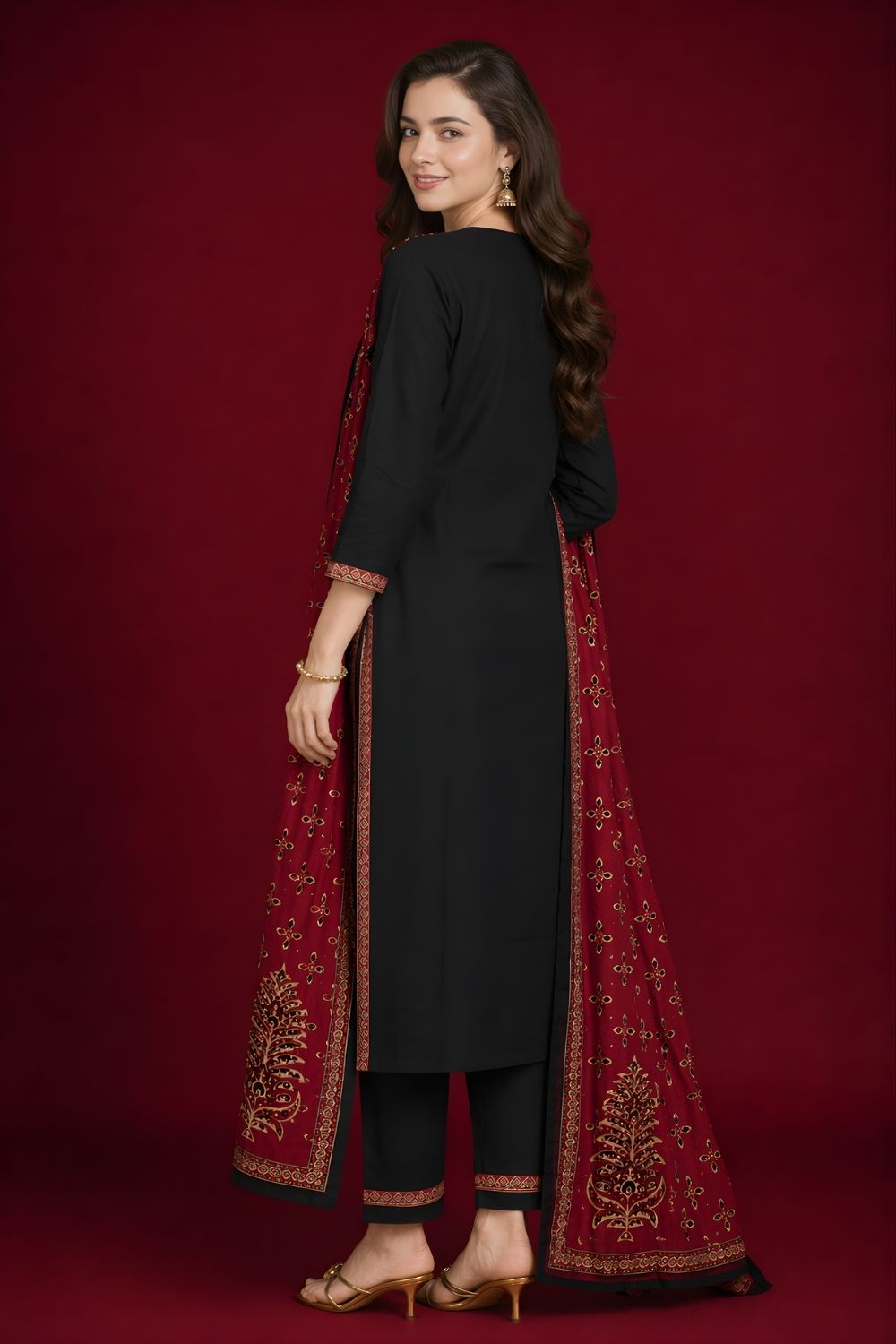 cotton kurti wholesale manufacturer India black kurta set with dupatta