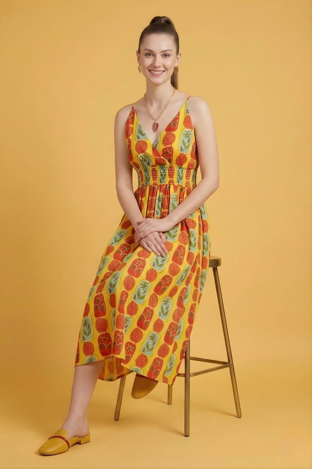 cotton kurti wholesale manufacturer India yellow printed dress