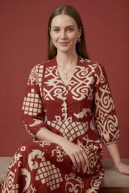 women wear wholesale manufacturer India eco friendly cotton dress red