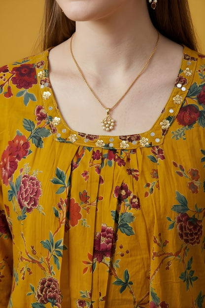 Mustard Cotton Dupatta Set Wholesale Manufacturer India