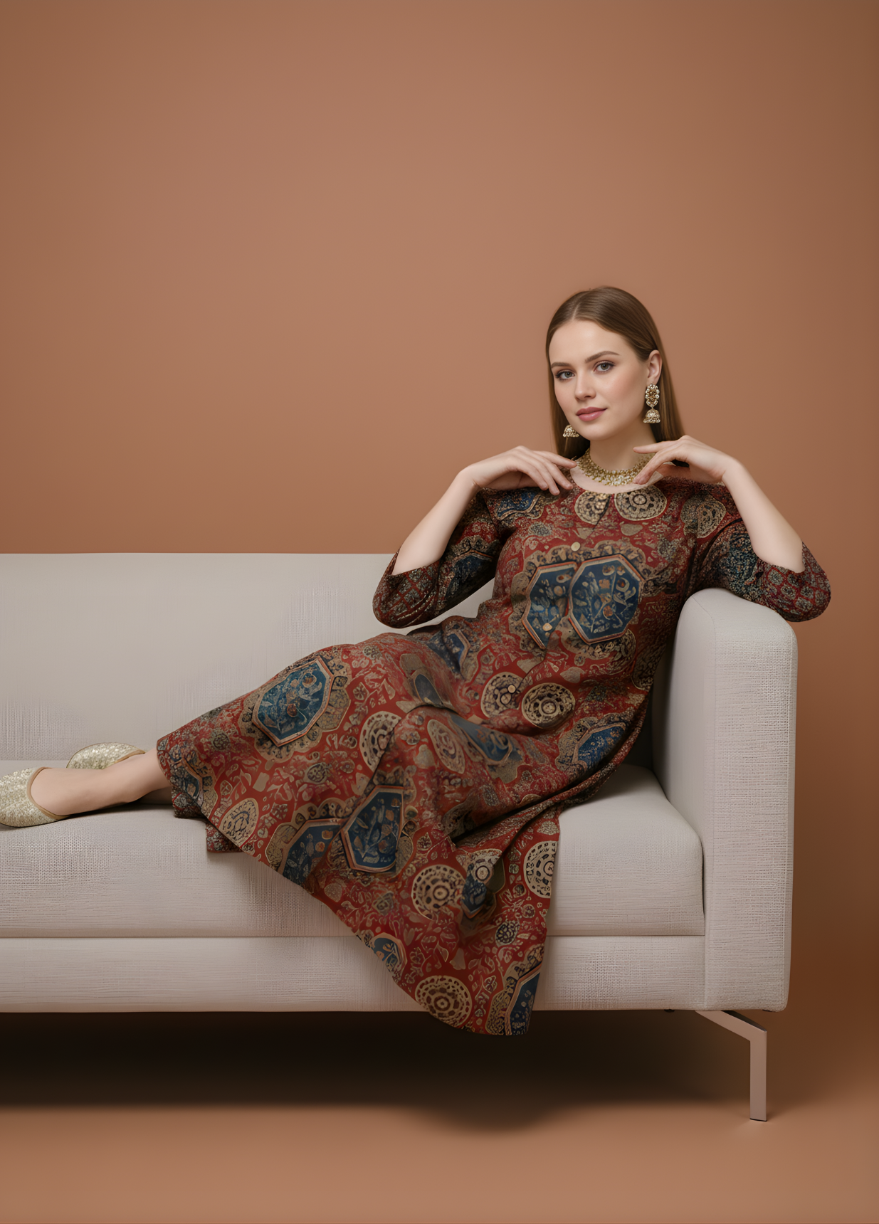 Cotton Ajrakh kurta set bulk supply