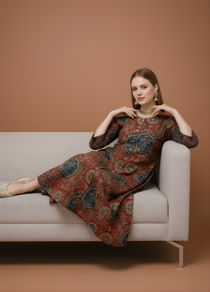 Cotton Ajrakh kurta set bulk supply