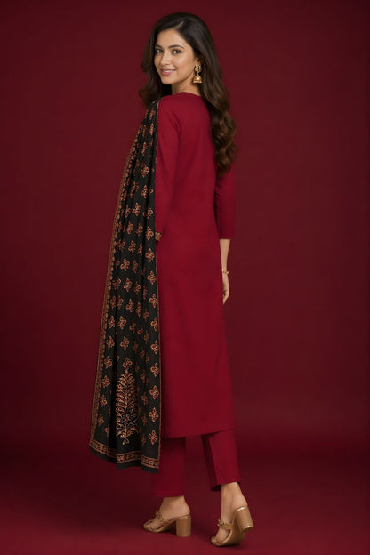 direct garment manufacturer women wear factory maroon cotton ethnic set