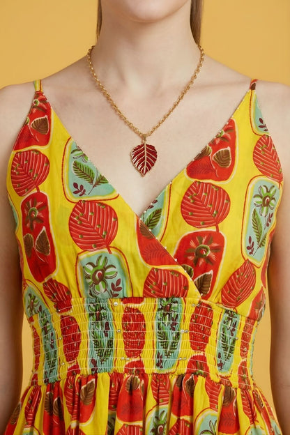 wholesale garment manufacturer Rajasthan yellow printed cotton kurti