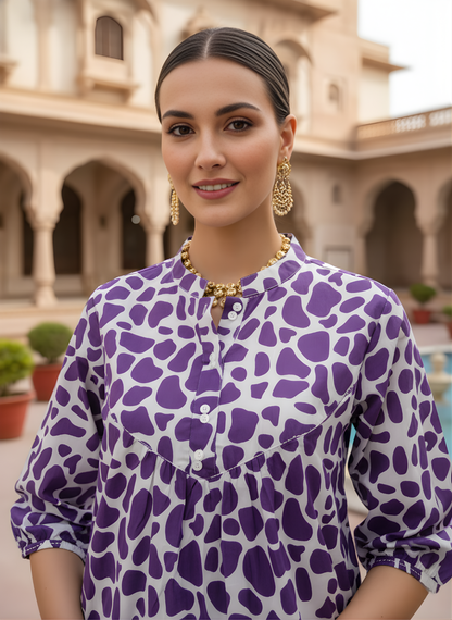 Neelufer Creation purple cotton top