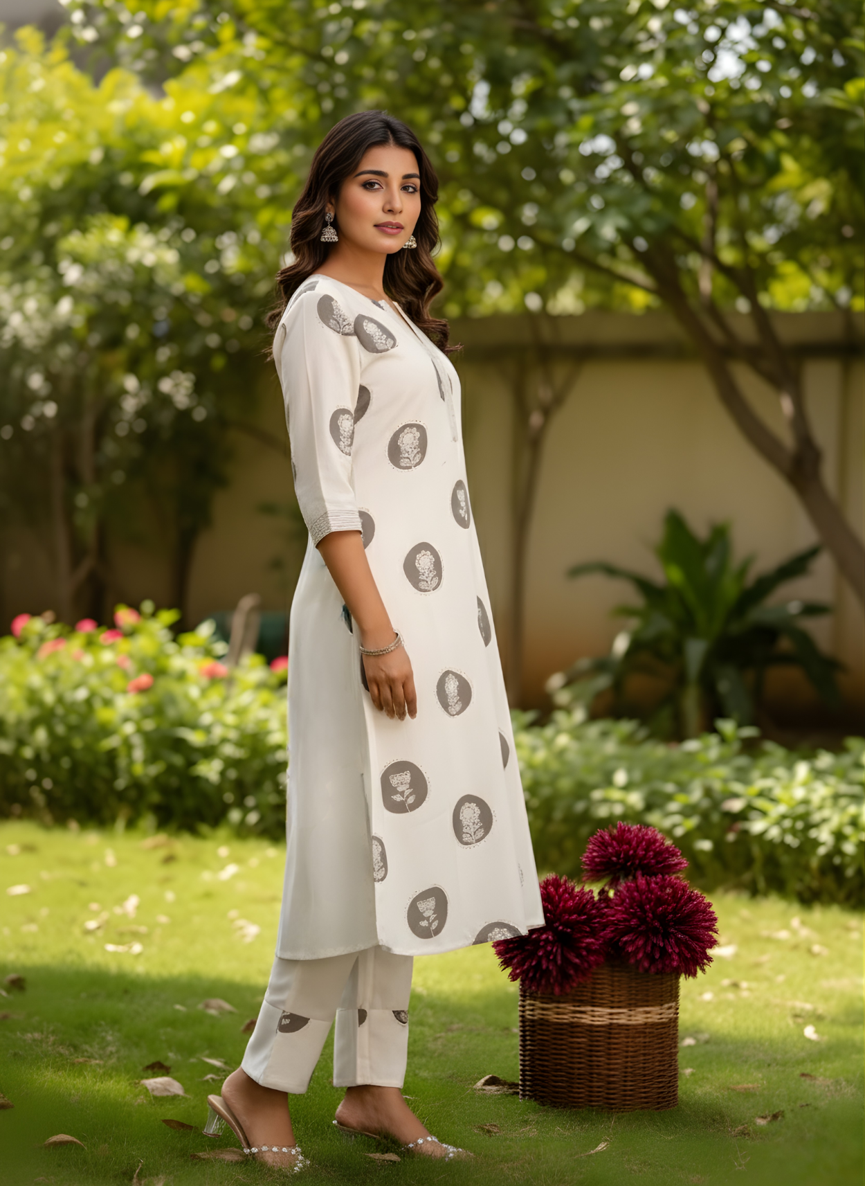 White ethnic kurta set for retailers