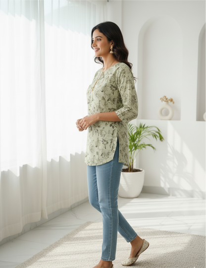 Women’s Cotton Jaipuri Leaf Print Top – Wholesale Manufacturer Collection