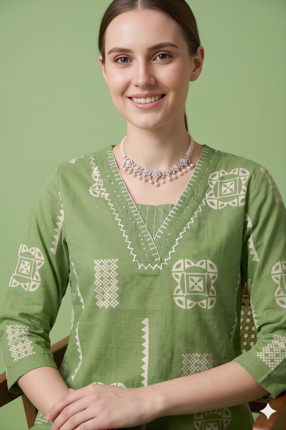 wholesale cotton kurtis supplier women wear bulk supplier India green set