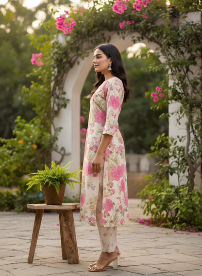 Pure cotton women kurta set manufacturer