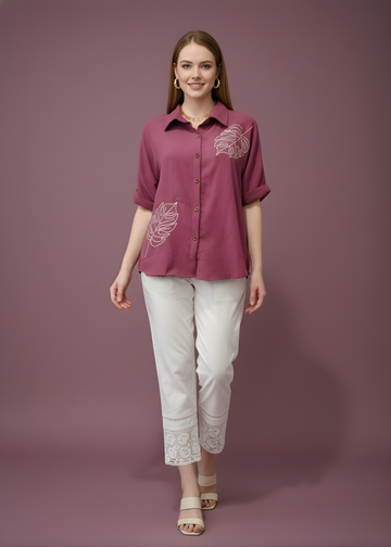 Neelufer Creation hammer stretch top