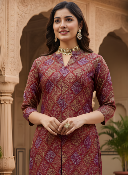 Neelufer Creation printed kurti pant set design