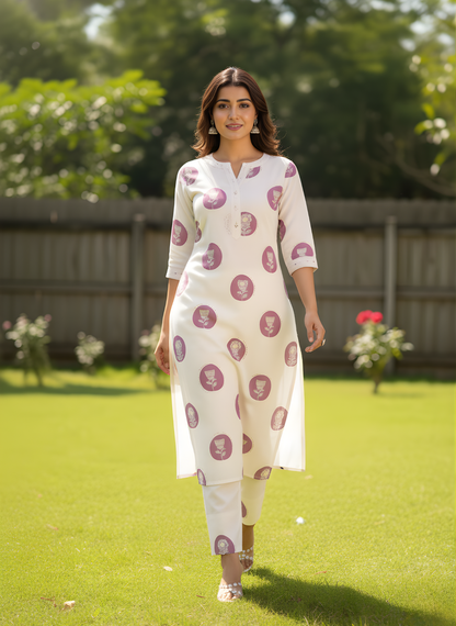 White straight kurta set for retailers