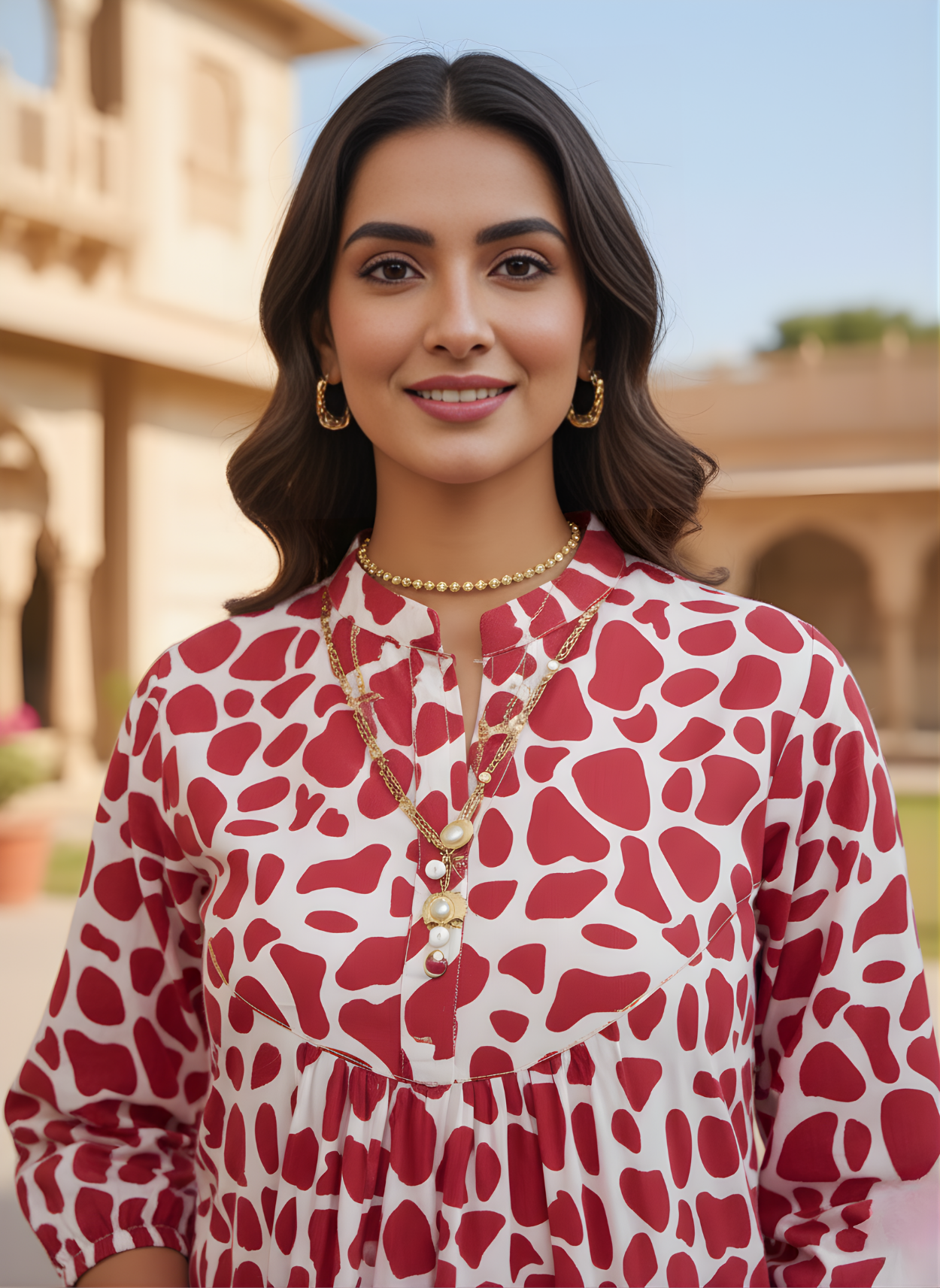 Neelufer Creation red cotton top