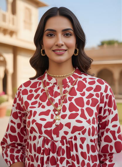 Neelufer Creation red cotton top