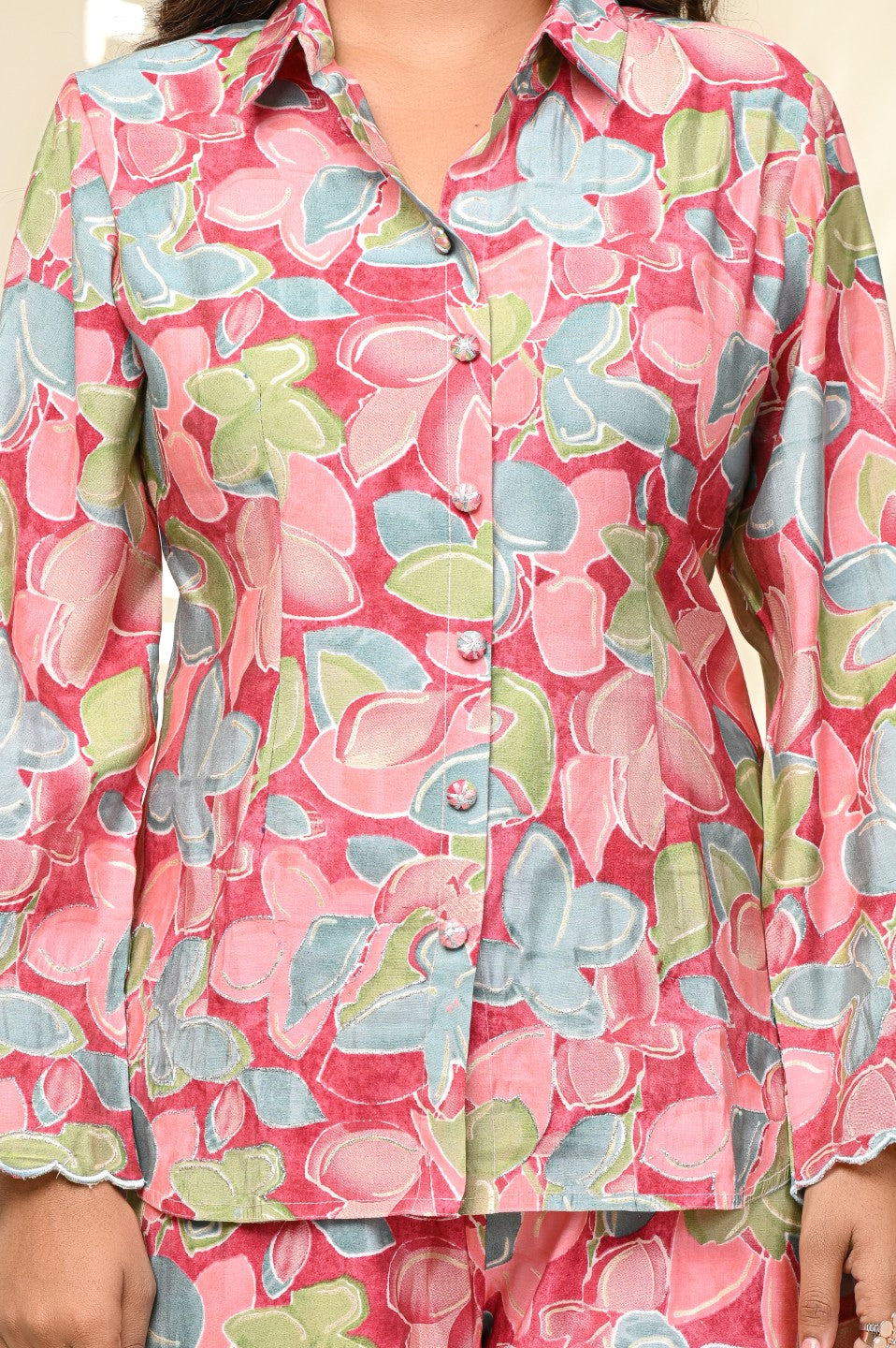 Pure Modal Chanderi Floral Women Cord Set – Premium Wholesale Collection
