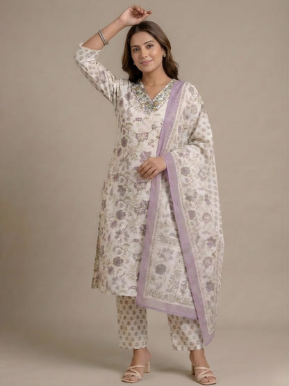 women wear wholesale manufacturer India printed cotton kurti supplier lavender