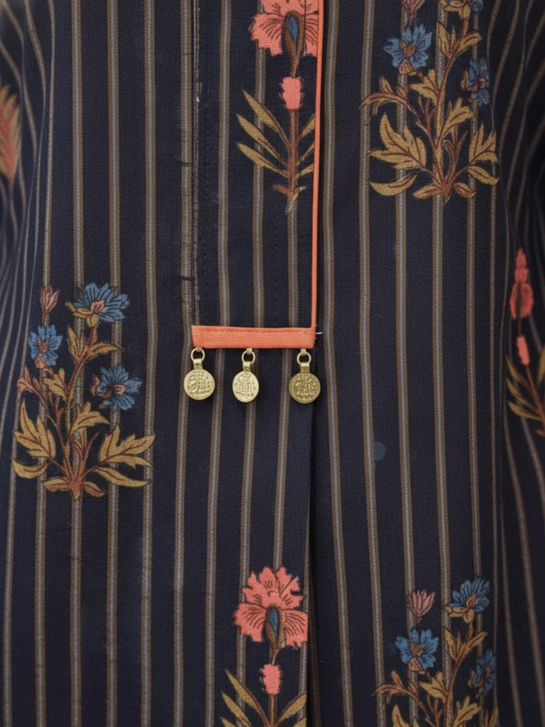 Pure Cotton Striped Floral Kurta Set – Wholesale & Women Wear Manufacturing Supply