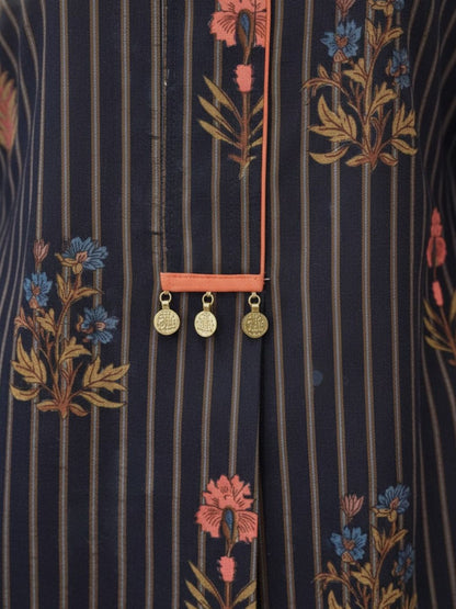 Pure Cotton Striped Floral Kurta Set – Wholesale & Women Wear Manufacturing Supply