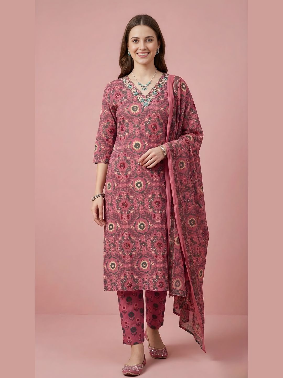 women wear wholesale manufacturer India printed cotton kurti set