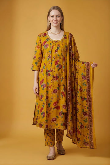 Mustard Cotton Dupatta Set Wholesale Manufacturer India
