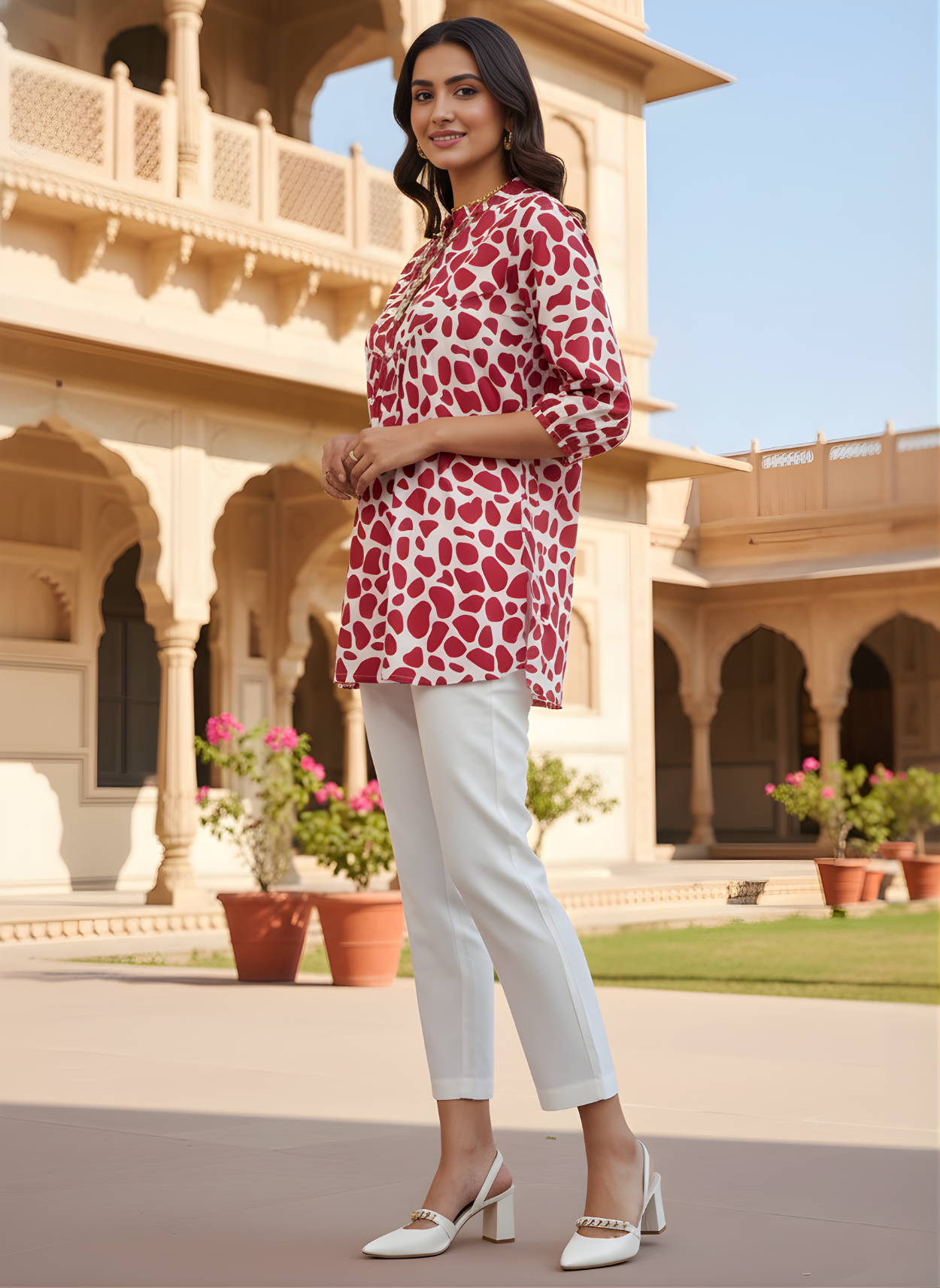 Abstract print Jaipuri top for bulk buyers