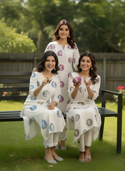 White blue ethnic kurta set for retailers
